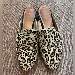 Halogen Calf Hair Leopard Print Mules Size 8.5